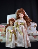 Lot of Four Unique Porcelain Doll Collection Dolls of Vary Sizes: Baby, Daisy, & Sandy
