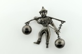 Vintage Mexican Sterling Silver 2” Pin