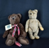Lot of Two Plush Bears, J. B. Bean 1989 &  A worn Antique Bear (Steiff?)