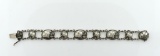 Vintage Sterling Silver Pearl and Hematite 7.5” Bracelet