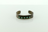 Vintage Mexican Sterling Silver and Turquoise Child's Cuff Bracelet