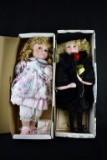 Lot of 2 Wimbledon Collection Porcelain 20” Dolls: Lexington Hall & Gustave Wolff “American Beauty
