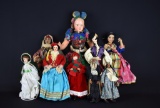 Lot of Nine International Dolls