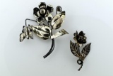 Lot of Two Sterling Silver Brooch Pins