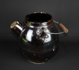 Antique Albany Slip Glazed Stoneware Water Pitcher