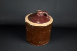 Antique Southern Slip Glazed Stoneware Whiskey Jug