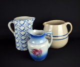 Lot of Three Antique Milk Pitchers