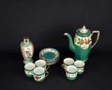 Lot of Hand-painted Japan Coffee Set & Muffineer/Sugar Shaker