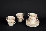 Copeland Spode “Wicker Dale” Twelve Pieces of Teacups & Saucers, England