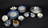 Twenty-two Pieces Blue Lusterware Serving Pieces: Paul Muller Selb & MZ Altrohaul CMR