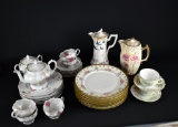 Lot of Similarly Decorated Continental Dinner Ware & Tea Service