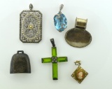 Lot of Six Sterling Silver Pendants