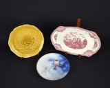 Lot of Three Earthenware Platters & Plate: Johnson Bros, H B & Cie,  & Japan
