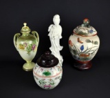Lot of Four Decorative Japan Ceramic Pieces: Kutani/Satsuma, Andrea by Sadek, & Other