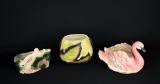 Lot of Three Vintage Art Pottery Planters