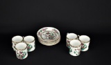 Royal Grafton “Indian Tree” Set of Six Bone China Teacups w/ Saucers, England