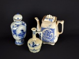 Lot of Old Delft: Coffee Pot & Ewers