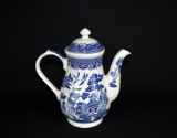 Churchill Blue & White “Willow” Coffee Pot, England