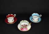 Lot of Three Royal Albert China Tea Cups & Saucers, England