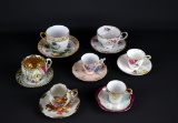Lot of Seven China Tea Cups & Saucers: Noritake, Shafford, & Others