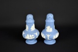 Wedgwood Blue Jasperware Shakers w/ Classical Figures
