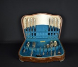 Set of 39 Pieces of William Rogers & Son Silver Plate Flatware w/ Storage Box