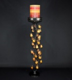 Contemporary Decorative 25.5” Metal Candle Holder & Candle