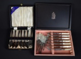 Lot of Kirk's Pearl Handled Fruit Knives & Picks & Raimond Sheffield Serving Spoons
