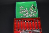 Lot of Stainless Steel or Silver Plate Corn Holders & Silver Plated Knife Rests