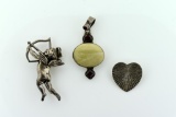 Lot of Three Sterling Silver Pins/ Pendants