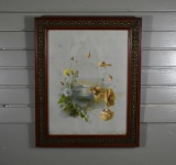 Antique Frame with Floral Print