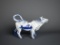 Antique German “Delft” Windmill Blue & White Porcelain Cow Creamer