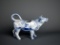 Antique German “Delft” Windmill Blue & White Porcelain Cow Creamer