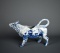 Antique German “Delft” Windmill Blue & White Porcelain Cow Creamer