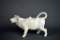 Antique White Porcelain Cow Creamer with Lid, Prob. German