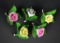 Set of Five Herend Handpainted Porcelain Roses, Hungary