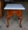 Statton “Truty” Americana Marble Top Queen Anne Cherry Side Table