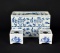 Three Delft Blue & White Rectangular & Square Vases, Holland