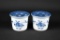 Pair of Delft “Williamsburg Restoration” 1994 Quill Stands/Flower Frogs