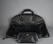 Three Black Coach Travel Pieces: Computer Case, Make Up Pouch, & Leather Garment Bag