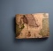 Cyro Eloy Handcrafted Leather World Map Design Photo/ID/Card Case with Snap Closure