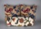Lot of Three Needlepoint or Crewel Decorative Pillows with Floral Vines Designs