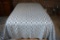 Large Blue & White Jacquard Bed Coverlet