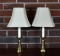 Pair of Virginia Metalcrafters Colonial Style Brass Sideboard Lamps