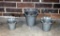 Lot of Three Peter Wakefield Jackson Hand Made Clay Plant Pots with Ruffled Edges, Wisconsin