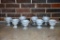 Lot of Eight 5.5” Hand Made Clay Plant Urns