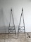 Pair of Metal Garden Trellises Painted with Metallic Grey Rustoleum, 40” H