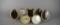 Lot of Seven Enameled Metal Miniature Portrait Frames