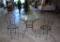 Vintage Metal and Textured Glass Bistro / Cafe Table & Two Chair Set