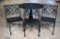 Set of Three Windham Black Cast Aluminum Patio Chairs
